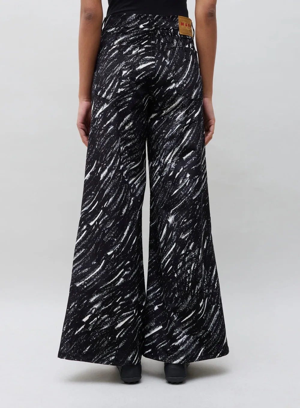 MARNI | Crayon Print Flocked Wide-Leg Jeans