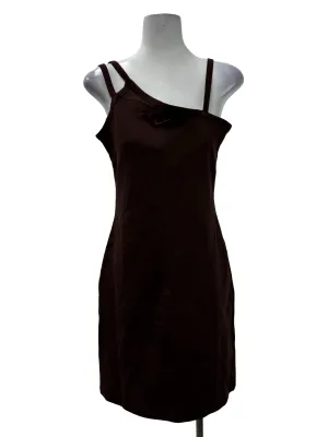 Maroon Basic Fitted Mini Dress