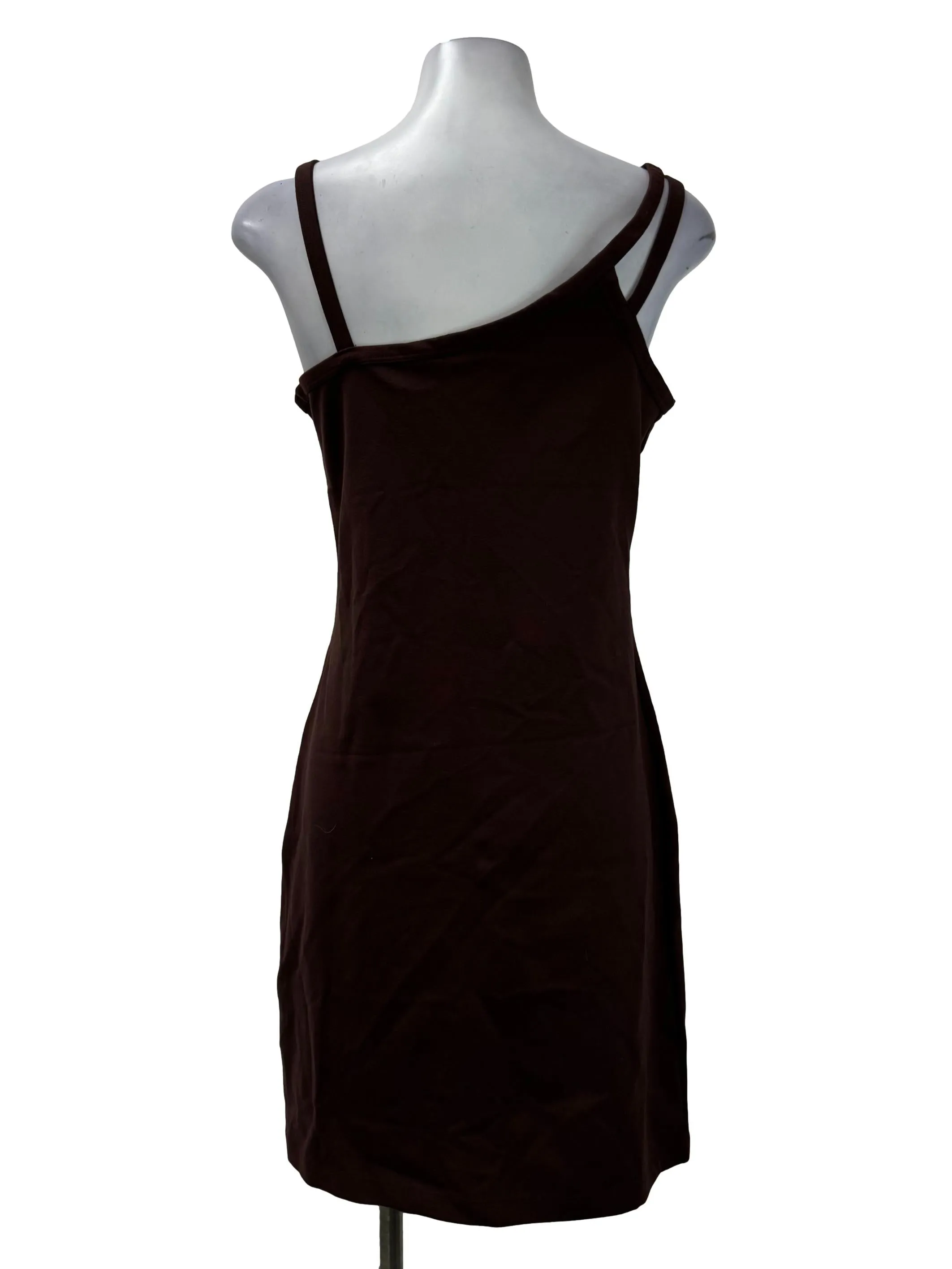 Maroon Basic Fitted Mini Dress
