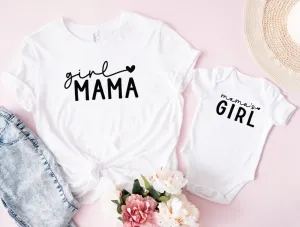 Matching Mini & Mama Mummy Personalised T-Shirt & Vest Girl mama - White Only