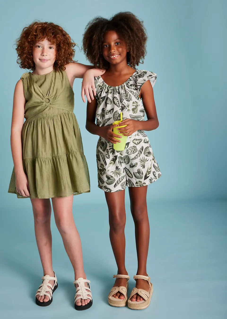 Mayoral Older Girls Printed Shorts Set 6220 Khaki