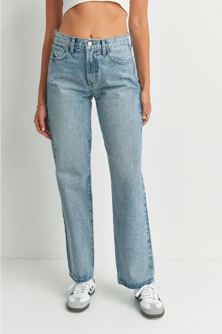Medium Denim Relaxed Straight