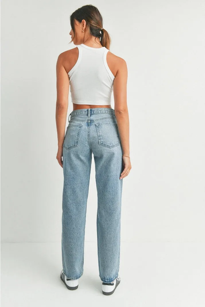 Medium Denim Relaxed Straight