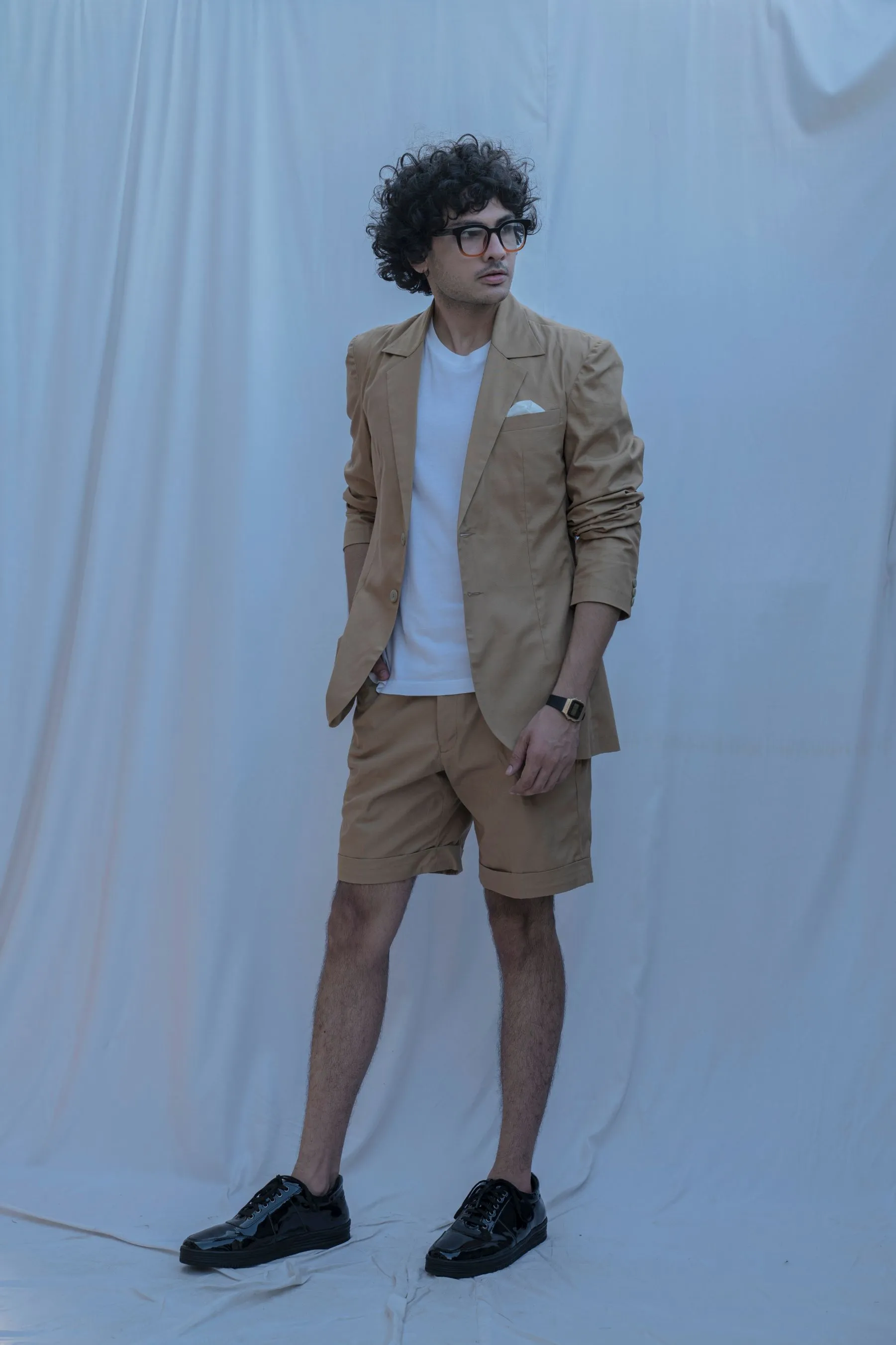 Memphis - Tan Suit With Short Pant Set