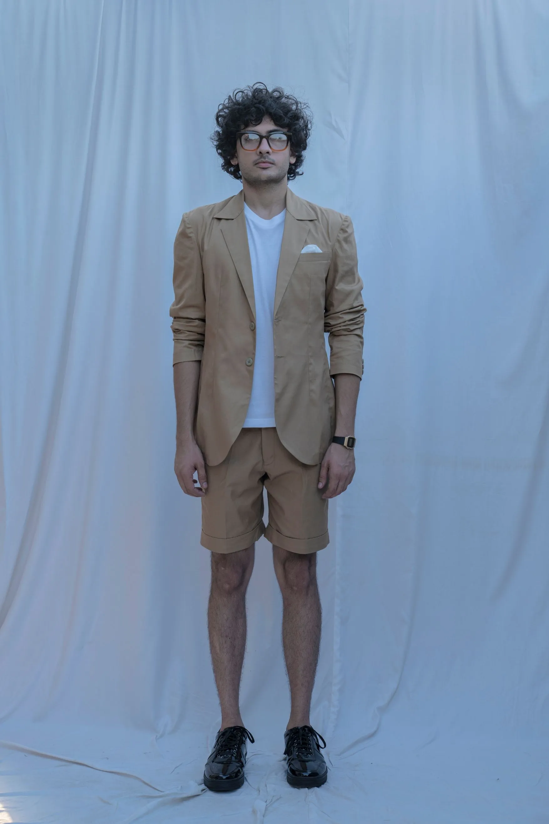 Memphis - Tan Suit With Short Pant Set