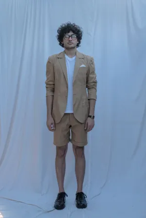 Memphis - Tan Suit With Short Pant Set