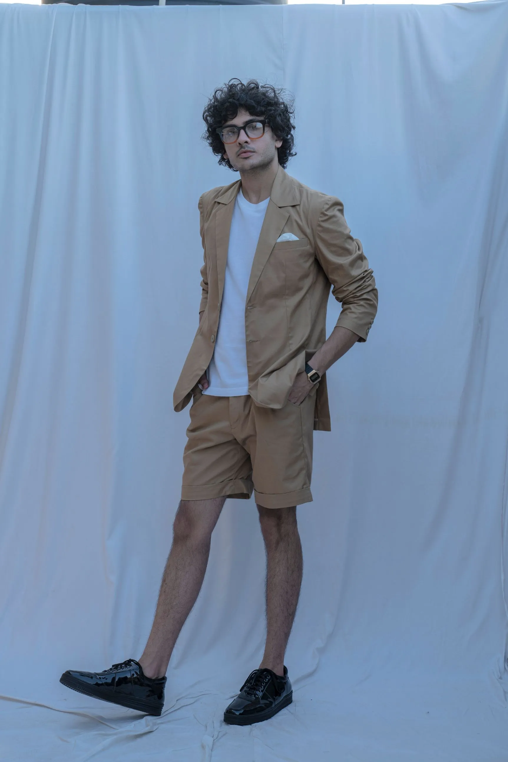Memphis - Tan Suit With Short Pant Set