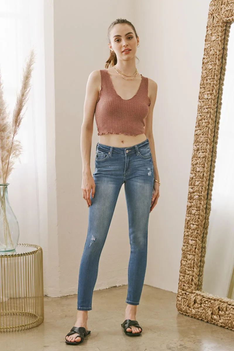 Mendy Mid Rise Super Skinny Jeans