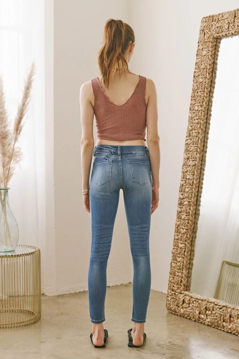 Mendy Mid Rise Super Skinny Jeans