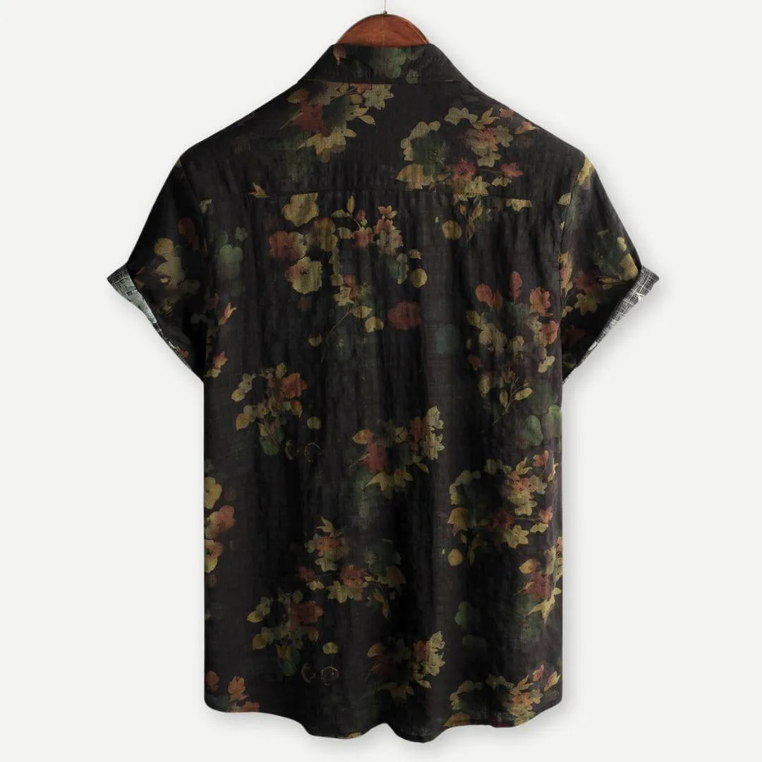 Men’s Retro Faded Floral Airy Shirt