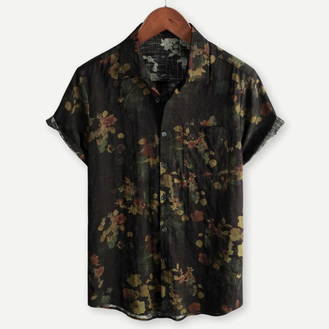 Men’s Retro Faded Floral Airy Shirt
