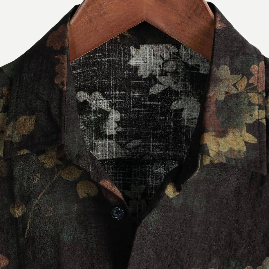 Men’s Retro Faded Floral Airy Shirt
