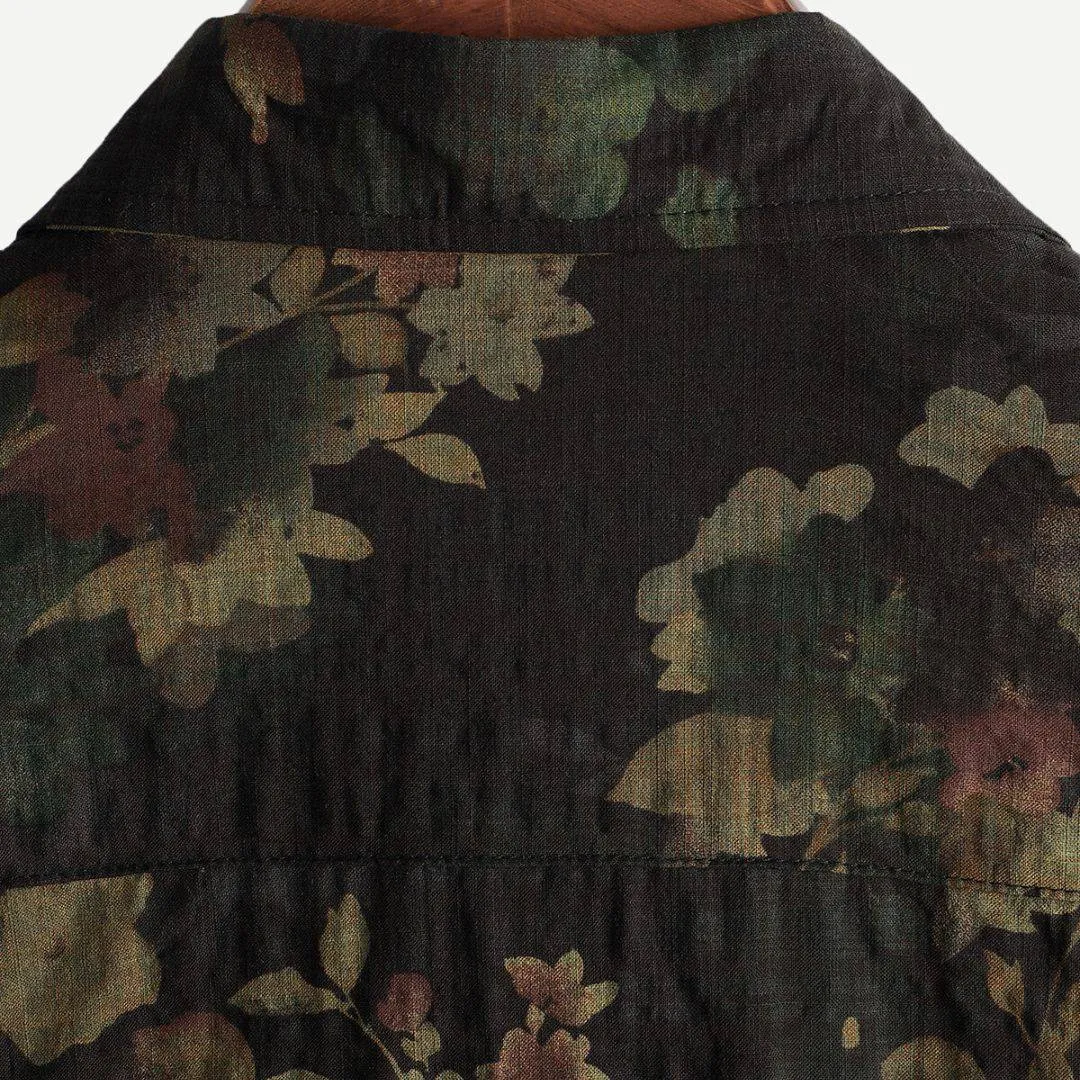 Men’s Retro Faded Floral Airy Shirt