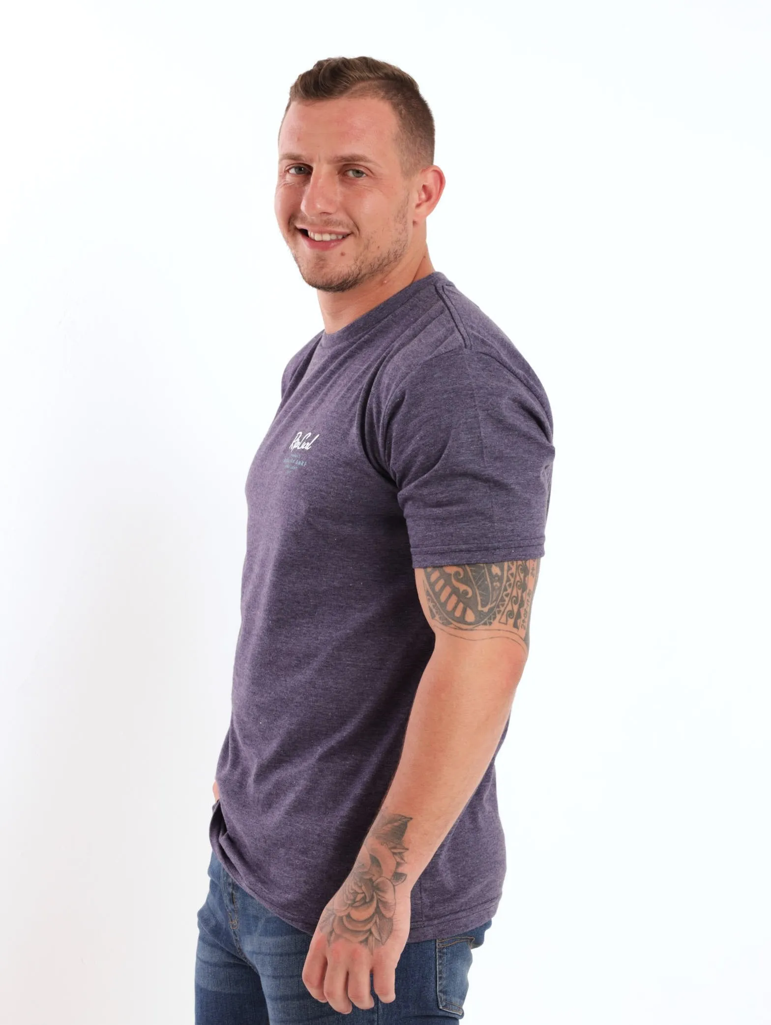 Men's Too Easy Script Tee - Navy Melange