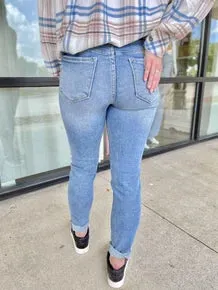 Mid Rise Relaxed Skinny Jeans