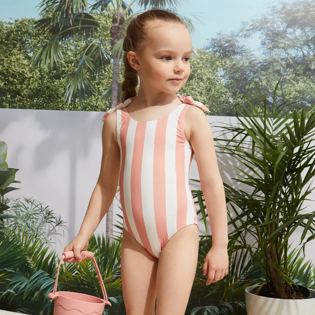 Miles The Label - Coral Striped Swimsuit