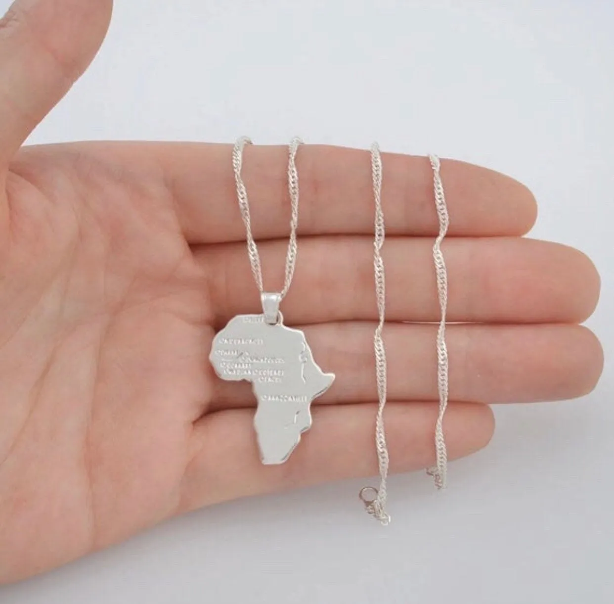 Mini Nefertiti and mini africa necklace SET silver, nefertiti necklace , nefertit pendant , silver africa map mini necklace charm