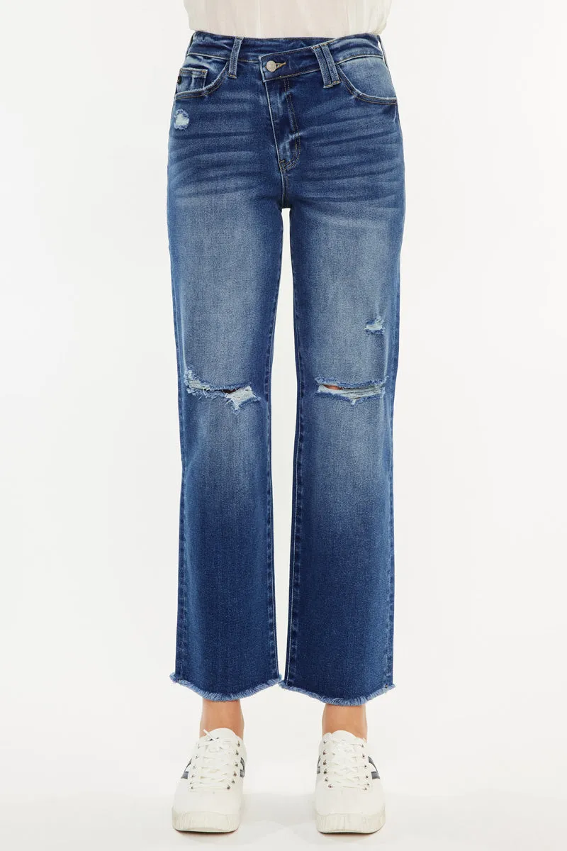 Mollie High Rise 90's Criss Cross Jeans