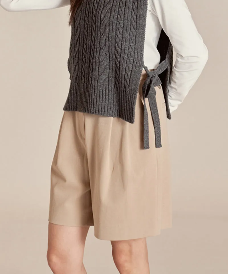 Monday Flow Relaxed Knee Length Shorts - Beige