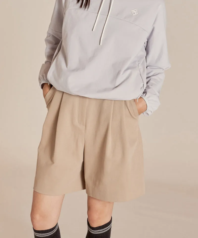 Monday Flow Relaxed Knee Length Shorts - Beige