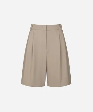 Monday Flow Relaxed Knee Length Shorts - Beige