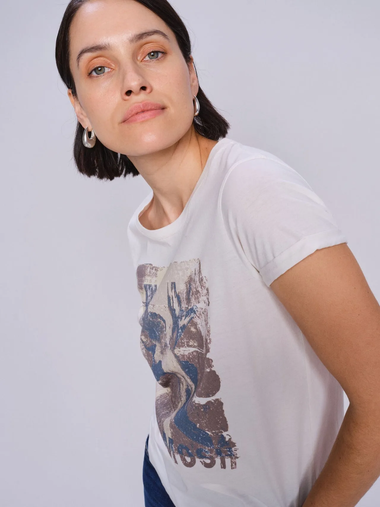 Mosmosh Flori Off-white Abstract Bird T-shirt