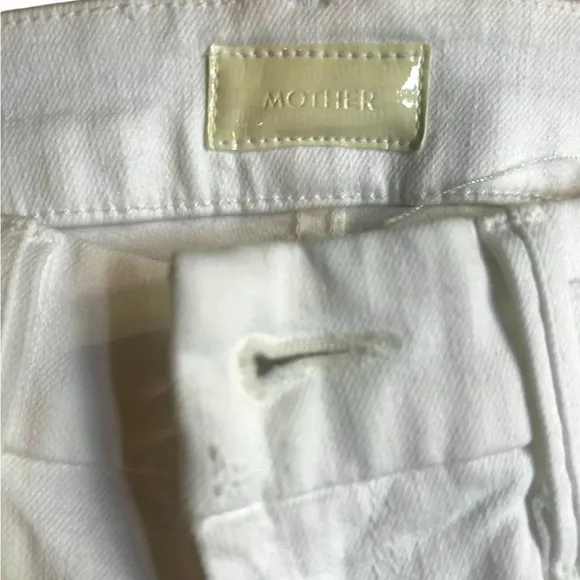 Mother The Looker 25 0 Stayin' Rowdy Distressed White Jeans Denim Skinny
