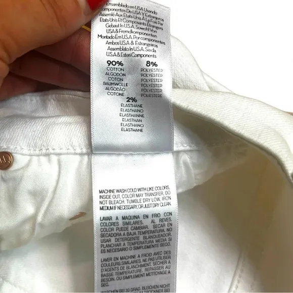Mother The Looker 25 0 Stayin' Rowdy Distressed White Jeans Denim Skinny