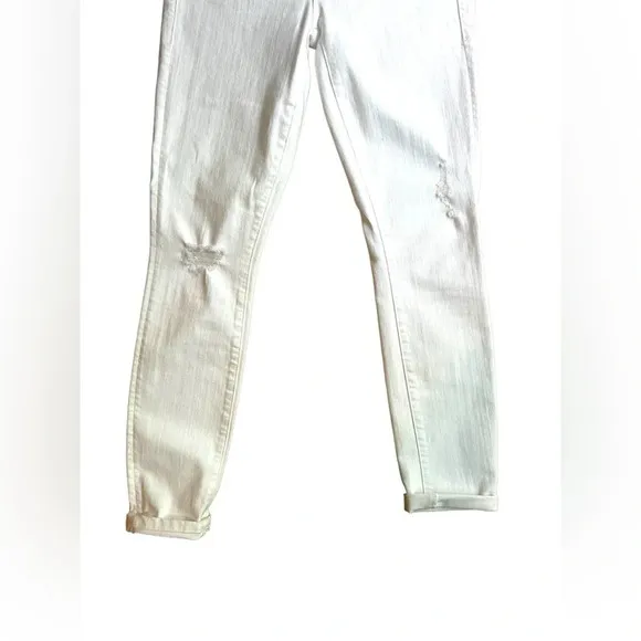 Mother The Looker 25 0 Stayin' Rowdy Distressed White Jeans Denim Skinny