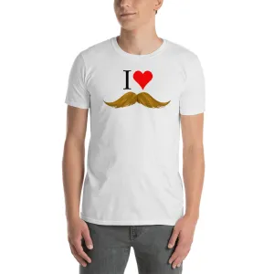 Movember T Shirts I love Mustache T Shirts White I Love Blond Mustaches T Shirt for Men