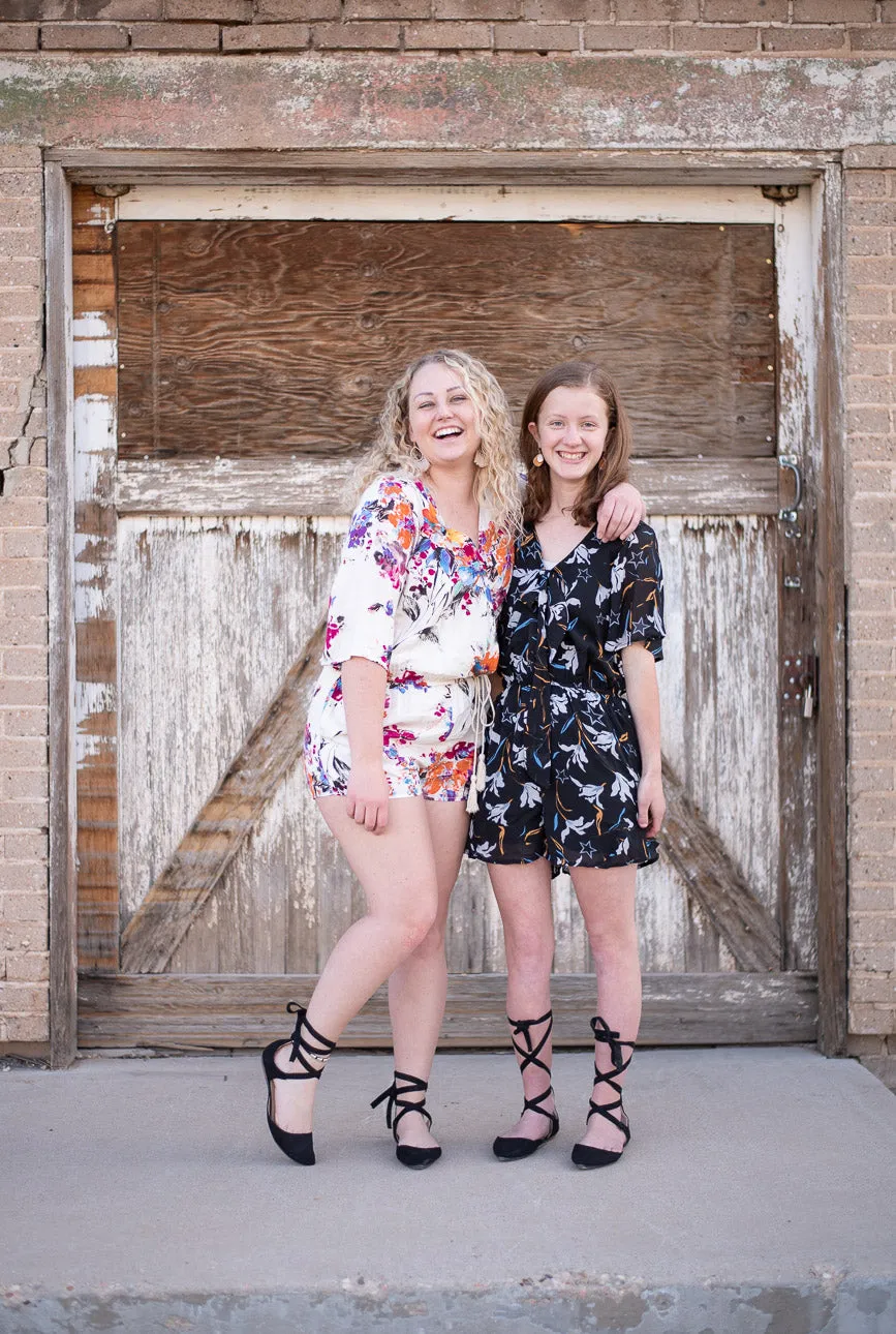 Multi Colored Bouquet Romper Shorts