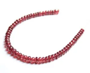 Natural Glass Fill Ruby Smooth Polished Rondelle Beads Strand 7" 3mm 4mm