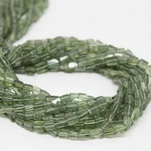 Natural Green Apatite Smooth Rectangle Gemstone Loose Beads Strand 13" 4mm 6mm