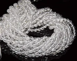 Natural White Crystal Quartz Smooth Round Beads 5mm 5.5mm 14inches