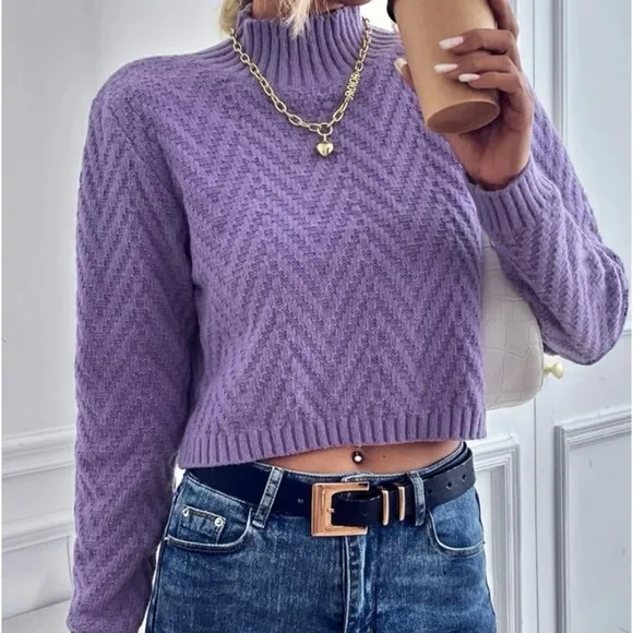 New long sleeve crop sweater