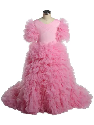 New V Neck First Communion Dresses for Girls flower girl dresses for weddings Princess Party Dress Photo shooting Dress YEWEN