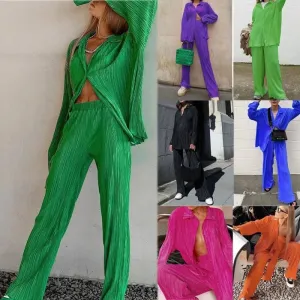 NEW Women's Elegant Pleated Two-Piece Set