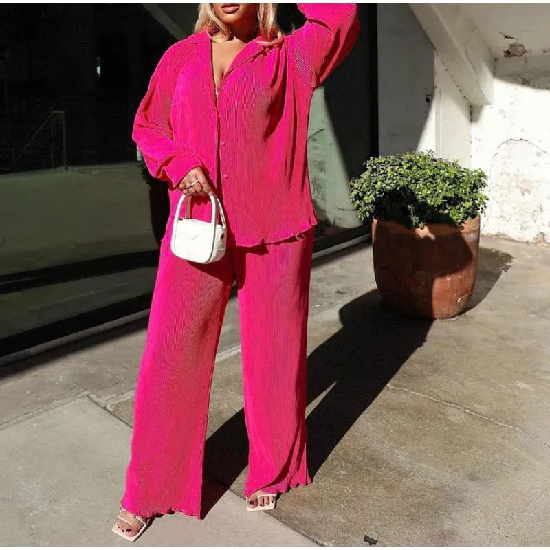 NEW Women's Elegant Pleated Two-Piece Set
