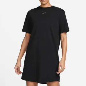 Nike Women's Sportswear Chill Knit Oversized 100% Cotton T-Shirt Dress In Black