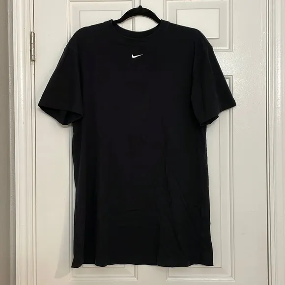 Nike Women's Sportswear Chill Knit Oversized 100% Cotton T-Shirt Dress In Black