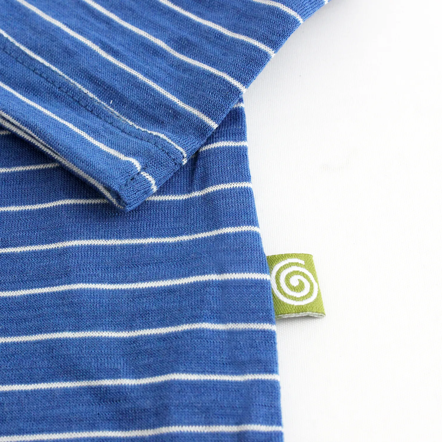 Nui Organics Merino Wool Long Sleeve Tee - Azul Stripe