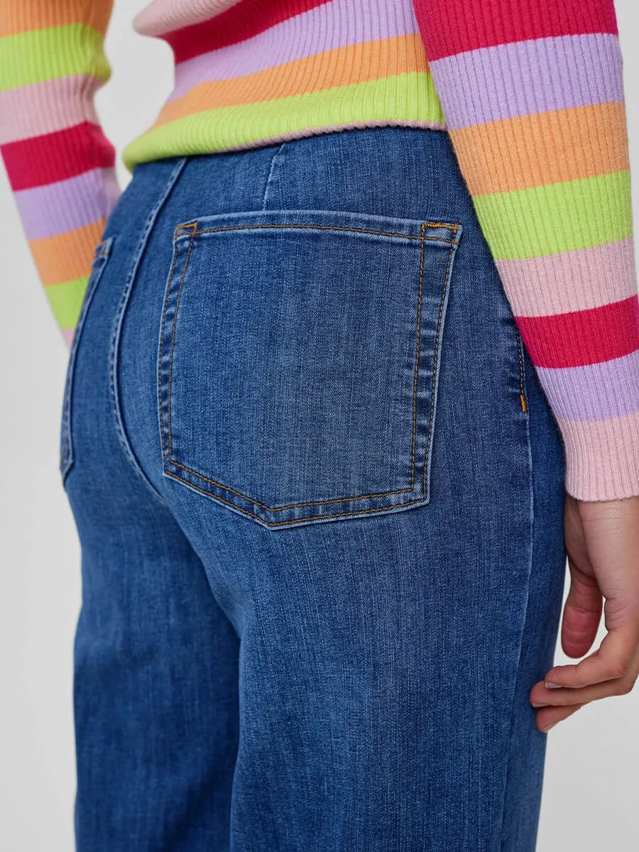 Nuparis Cropped Jeans - Mid Blue