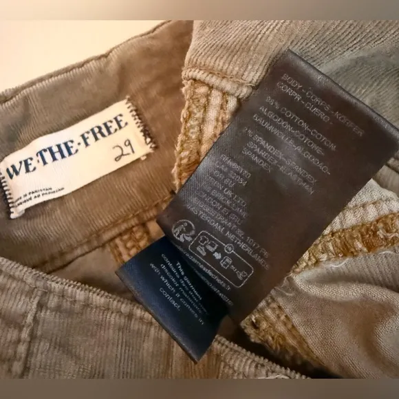 NWOT $98 WE THE FREE Free People 29x32” Jayde Corduroy Flare Jeans High Rise
