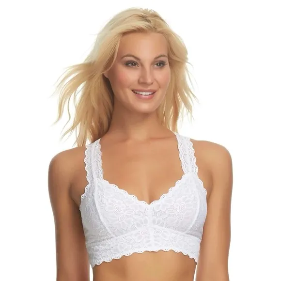 NWOT Felina Jezebel Lace Bralette Sweetheart Neckline Bras Black White Gray Pink