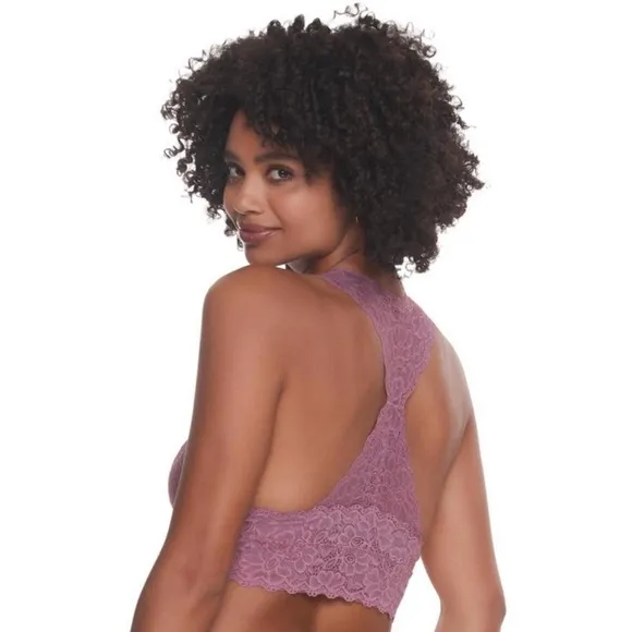 NWOT Felina Jezebel Lace Bralette Sweetheart Neckline Bras Black White Gray Pink
