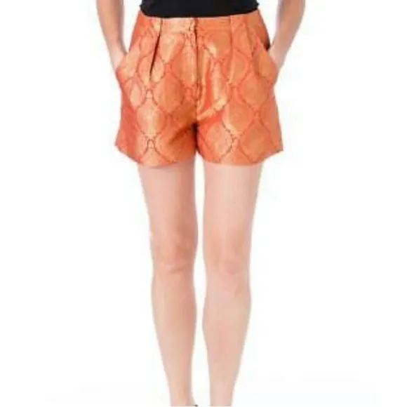 NWT Elizabeth and James Jacquard Stevie Shorts Orange 10