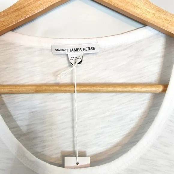 Nwt James Perse White Rolled Sleeve Cotton Blend White T-Shirt Dress Size S Or 4