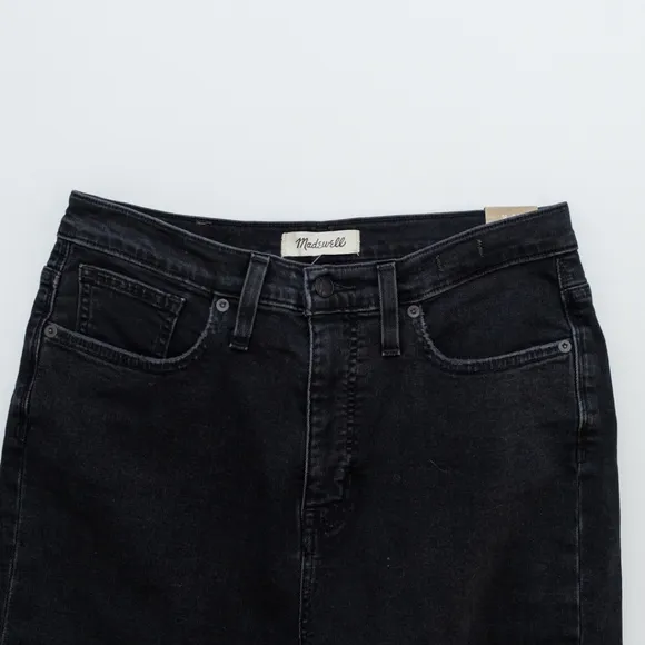 NWT Madewell Black Mom Jeans Knee-Rip Edition Size 29