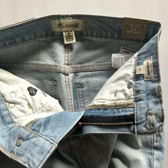 NWT Madewell Slim Demi-Boot Jeans in Bellmeade Wash 23