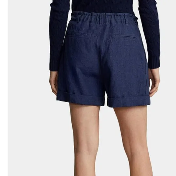 NWT POLO RALPH LAUREN 100% Linen shorts  Navy